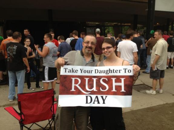 Everyone loves the Take Your Daughter to Rush Day sign